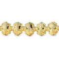 8mm 22kt Gold Plated Copper Bead Roval Petite Miligrain Triangle 8 inch 28 pieces