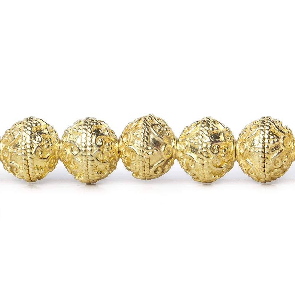 8mm 22kt Gold Plated Copper Bead Roval Petite Persian Swirl 8 inch 28 pieces