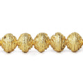 8mm 22kt Gold Plated Copper Bead Roval Triple Miligrain Center 8 inch 28 pieces