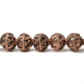 8mm Antiqued Copper Beads Roval  Miligrain Triangle 8 inch 28 pcs