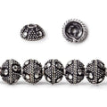 8mm Antiqued Silver plated Bead Cap Miligrain Triangle and Dot 8 inch 58 beads