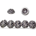 8mm Antiqued Sterling Silver plated Bead Cap Round & Miligrain Circle Design 8 inch 54 beads