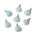 8mm Black Gold Wire Wrapped Aquamarine Faceted Heart 1 Focal Pendant