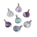 8mm Black Gold Wire Wrapped Fluorite Faceted Heart 1 Focal Pendant