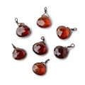 8mm Black Gold Wire Wrapped Hessonite Garnet Faceted Heart 1 Focal Pendant