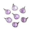 8mm Black Gold Wire Wrapped Pink Amethyst Faceted Heart 1 Focal Pendant
