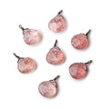 8mm Black Gold Wire Wrapped Strawberry Quartz Faceted Heart 1 Focal Pendant
