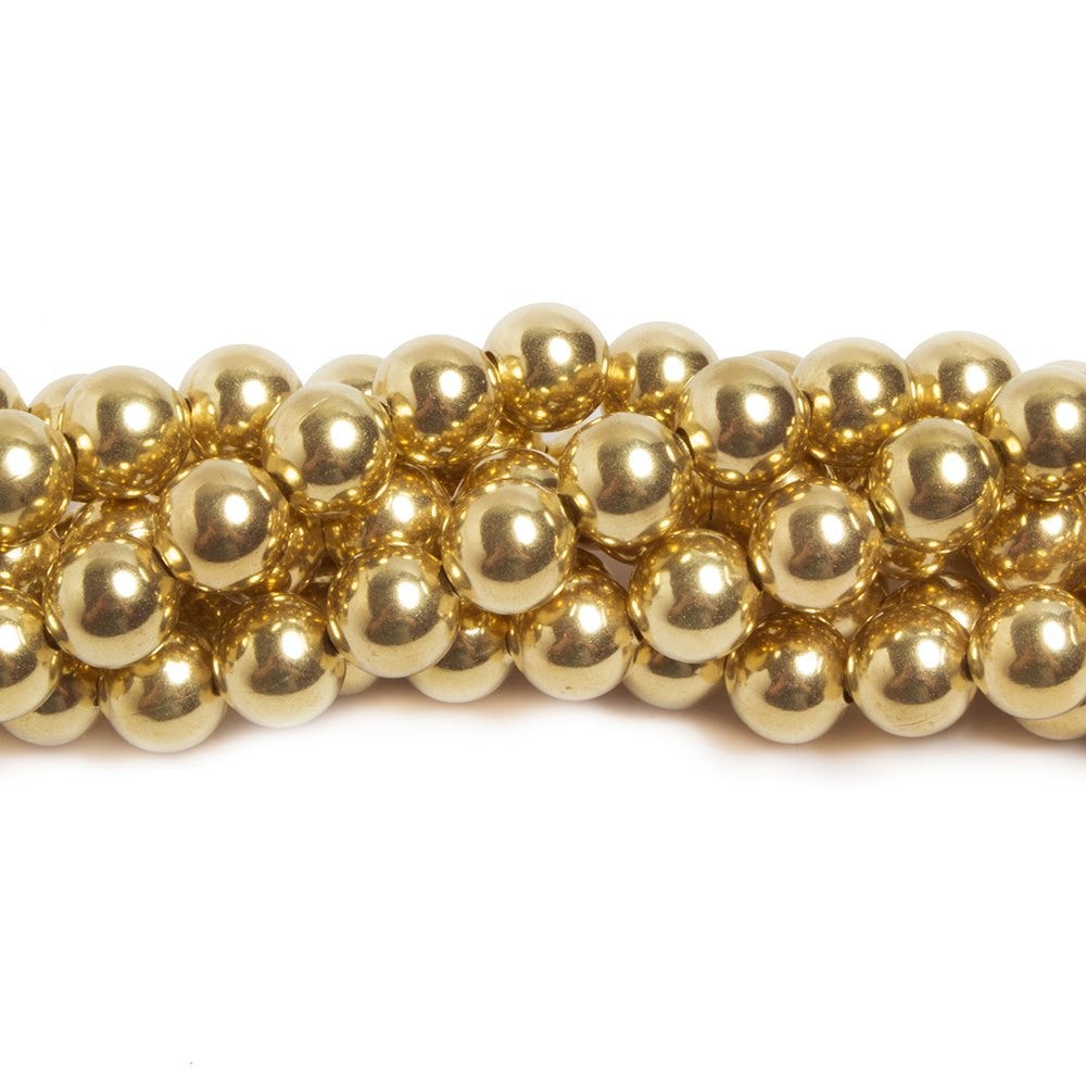 8mm Brass plain round beads 8 inch 28 pieces