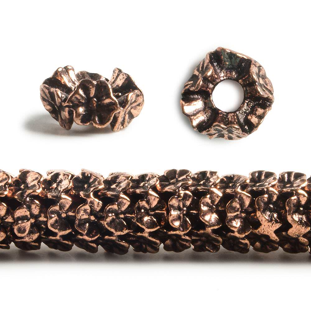 8mm Floral Edge Spacers with 3mm Large Hole 8 inch 62 Beads