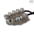 8mm Grey Moonstone 2mm Large Hole Faceted Rondelle Bead Set of 10