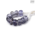 8mm Iolite 2mm Large Hole Plain Rondelle Set of 10