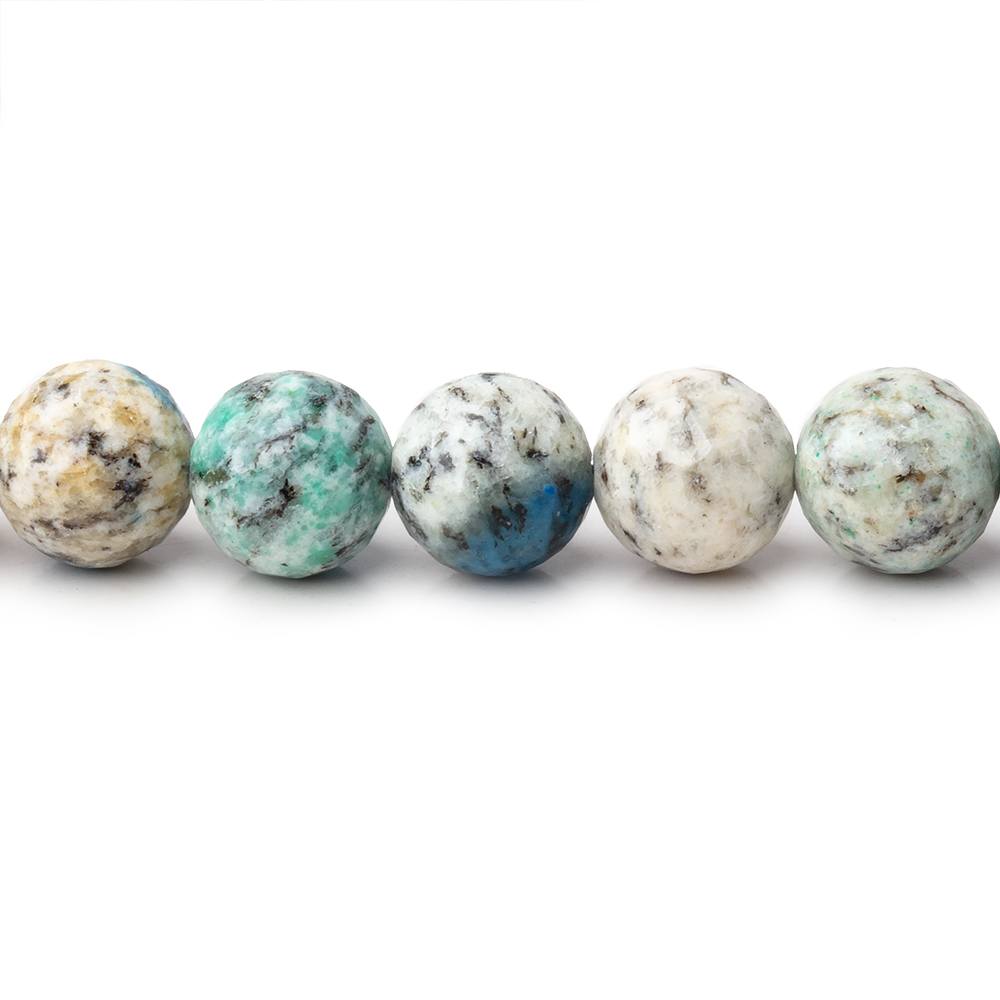 8mm K2 Azurite Granite "K2 Jasper" Faceted Rounds 14.5 inch 46 Beads