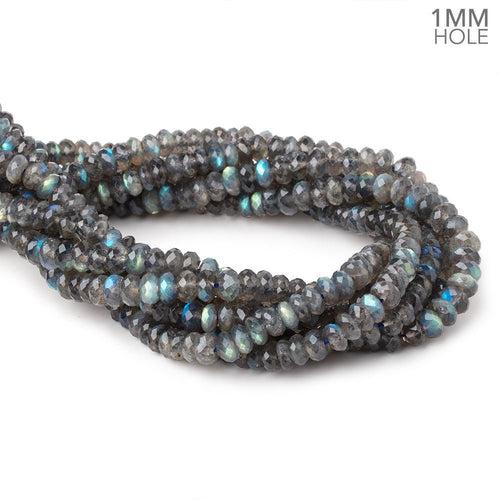 8mm Labradorite Faceted Rondelle Beads 16 inch 105 pieces 1mm Large Hole