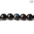 8mm Labradorite faceted rounds 18 inch 61 large hole beads  A