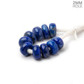 8mm Lapis Lazuli 2mm Large Hole Plain Rondelle Set of 10