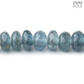 8mm Light Moss Aquamarine 2mm Large Hole Faceted Rondelle Beads 8 inch 36 pieces AAA