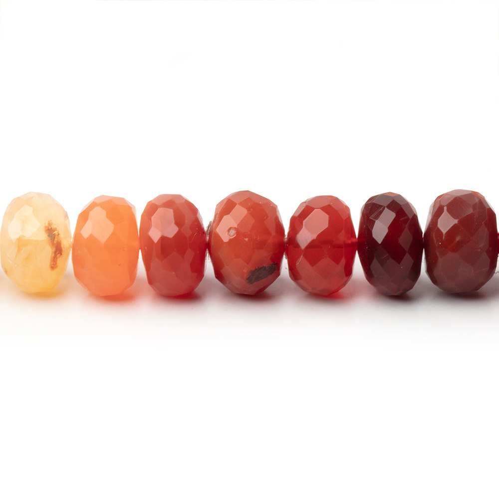 8mm Mexican Fire Opal Faceted Rondelle Beads 16 inch 75 pieces