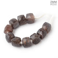 8mm Moonstone 2mm Large Hole Faceted Cube Beads Set of 10