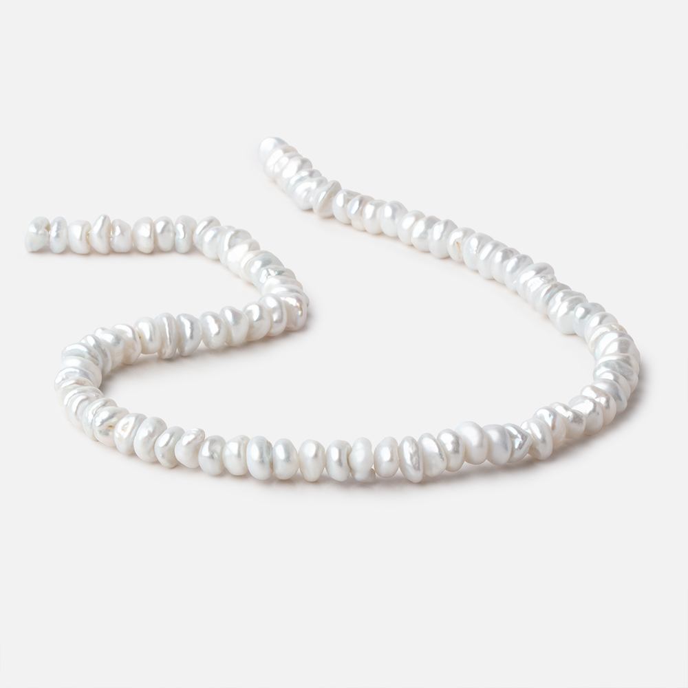 8mm Off White Center Drill Keshi Freshwater Pearls 16 inch 90 beads