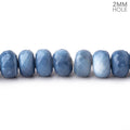 8mm Owyhee Denim Blue Opal 2mm Large Hole Faceted Rondelles 8 inch 40 Beads