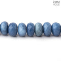 8mm Owyhee Denim Blue Opal 2mm Large Hole Faceted Rondelles 8 inch 39 beads