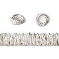 8mm Plain & Twist Mobius Large Hole Spacer Beads 8 inch Strand