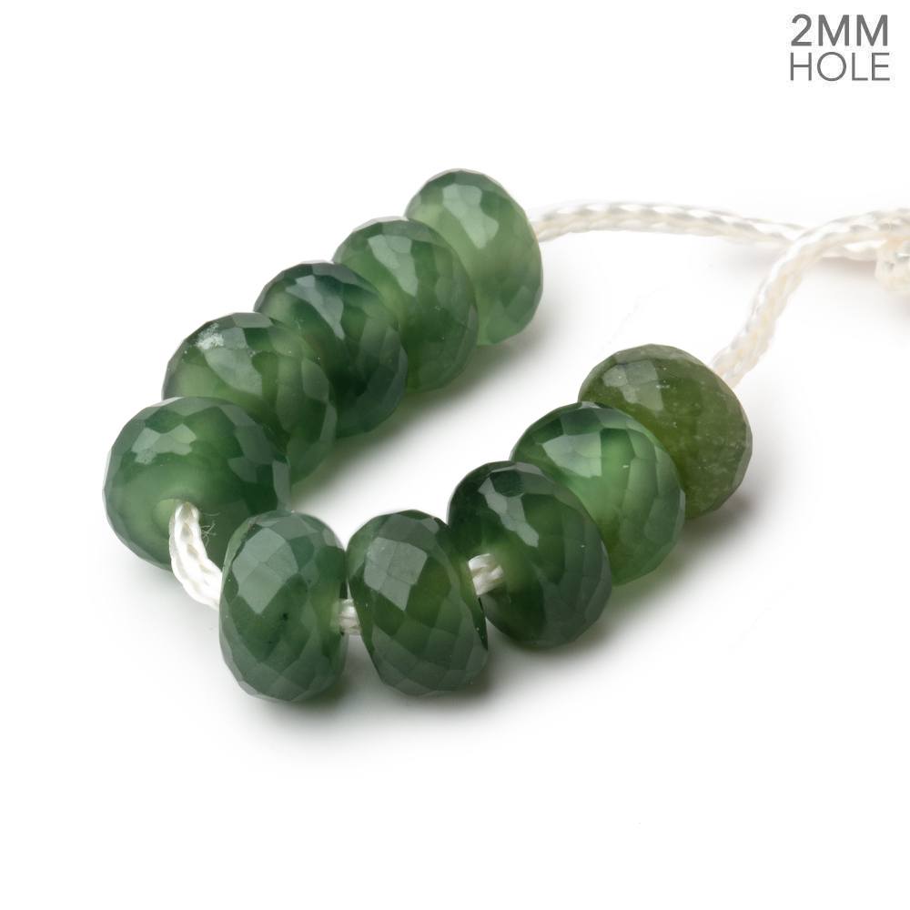 8mm Serpentine 2mm Large Hole Faceted Rondelle Bead Set of 10
