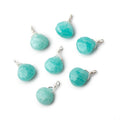 8mm Silver Wire Wrapped Amazonite Faceted Heart 1 Focal Pendant