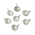 8mm Silver Wire Wrapped Green Amethyst Faceted Heart 1 Focal Pendant