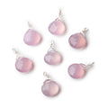 8mm Silver Wire Wrapped Rose Pink Chalcedony Faceted Heart 1 Focal Pendant