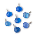 8mm Silver Wire Wrapped Santorini Chalcedony Faceted Heart 1 Focal Pendant