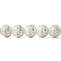 8mm Sterling Silver Plated Copper Bead Cap Round Petite Miligrain Edge & Plain Circle 8 inch 54 beads