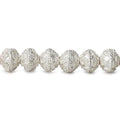 8mm Sterling Silver plated Copper Bead Round Miligrain Triangle Design 8 inch 28 pcs