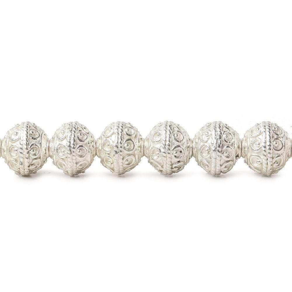 8mm Silver Plated Copper Roval Persian Beads 8 inch 28 pieces