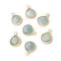 8mm Vermeil Bezel Milky Aquamarine Faceted Heart Pendant 1 Focal piece