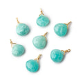 8mm Vermeil Wire Wrapped Amazonite Faceted Heart 1 Focal Pendant