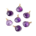 8mm Vermeil Wire Wrapped Amethyst Faceted Heart 1 Focal Pendant