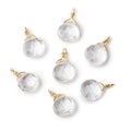 8mm Vermeil Wire Wrapped Crystal Quartz Faceted Heart 1 Focal Pendant