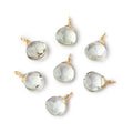 8mm Vermeil Wire Wrapped Green Amethyst Faceted Heart 1 Focal Pendant