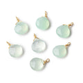 8mm Vermeil Wire Wrapped Lime Chalcedony Faceted Heart 1 Focal Pendant
