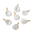 8mm Vermeil Wire Wrapped Rainbow Moonstone Faceted Heart 1 Focal Pendant