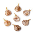8mm Vermeil Wire Wrapped Rutilated Quartz Faceted Heart 1 Focal Pendant