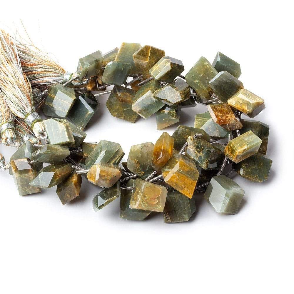 8x12mm Blond Tiger Eye Faceted Freeform Beads 8 inch 15 pieces