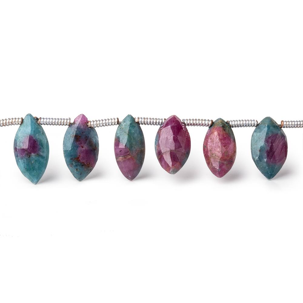 8x4-10x5mm Ruby in Zoisite Faceted Marquise Beads 8 inch 30 pieces
