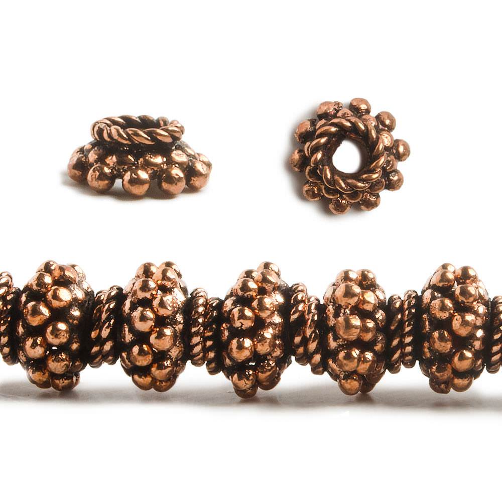 8x4mm Copper Bead Cap 8 inch 60 pcs