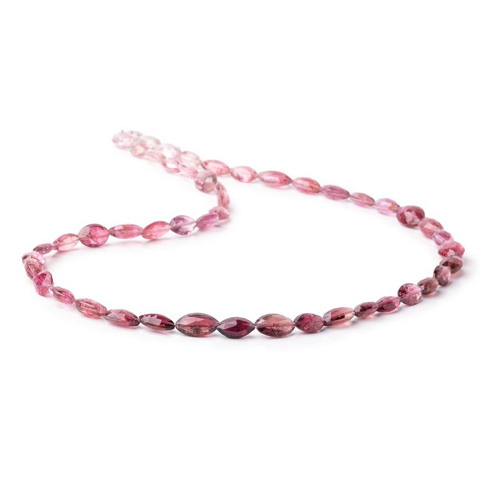 8x5-11x6mm Rubellite Tourmaline Faceted Marquise Beads 18 inch 49 pieces AAA