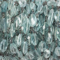 8x5mm Aquamarine faceted marquise Black Gold .925 Chain by the foot 24 beads