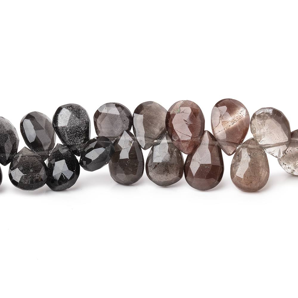 8x5mm Platinum & Plum Scapolite Faceted Pear Beads 8 inch 60 pieces