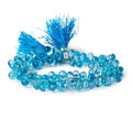 8x5mm Swiss Blue Topaz faceted tear drop beads 8 inch 87 beads AAA