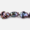 8x6-12x8mm Peacock Straight Drilled Keshi Freshwater Pearls 16 inch 26 Beads